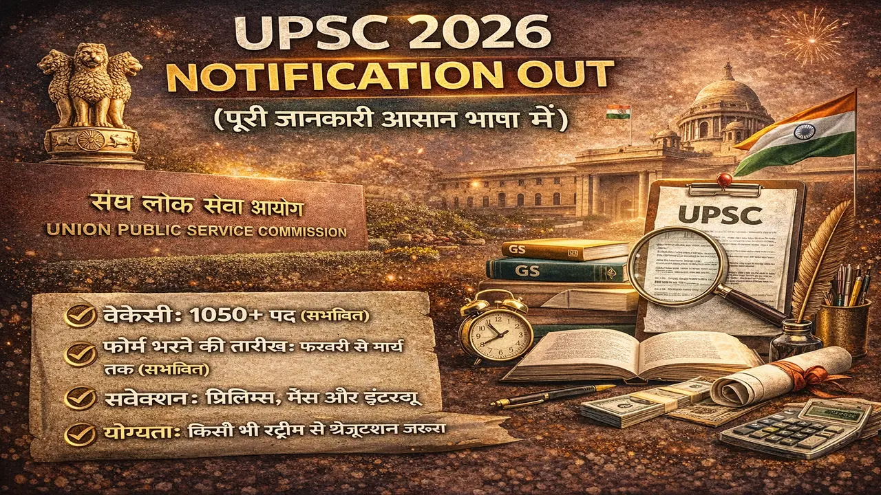 UPSC 2026 Notification Out (पूरी जानकारी आसान भाषा में)